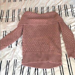 Dusty rose cowl neck sweater